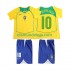 Camisola Brasil RONALOINHO 10 Retro Criança Equipamento Primeiro 2004 Manga Curta